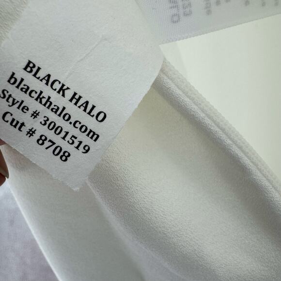 BLACK HALO Ara Tie Neck Puff Sleeves Jumpsuit White Size 10 NWT - Picture 10 of 12